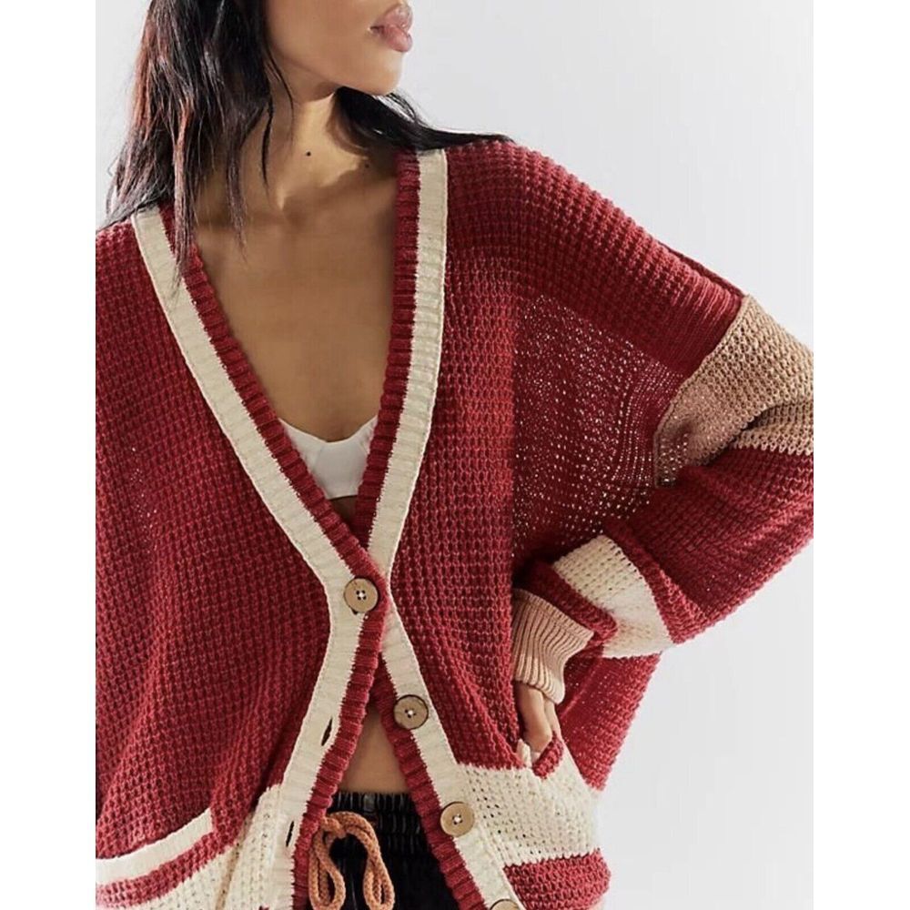 We the Free People Cardigan Chelsea Cardigan Red Small New‎ - Picture 2 of 8